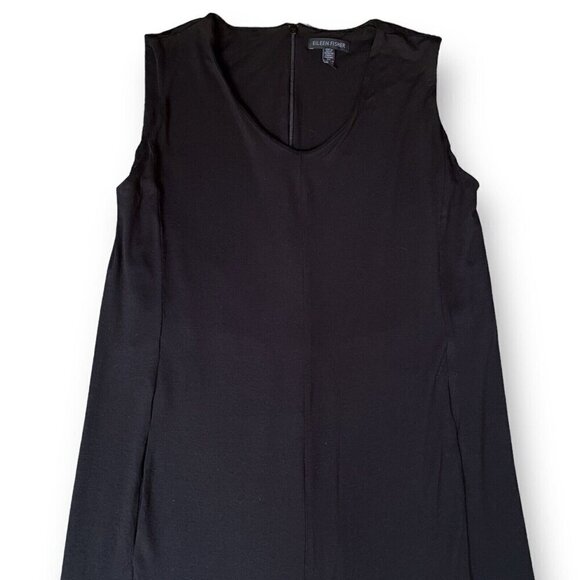 Eileen Fisher Womens Jumpsuit XXS Black Stretch V-neck Wide Leg Crop Minimalist - Picture 6 of 9